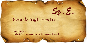 Szerényi Ervin névjegykártya