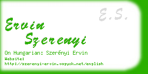 ervin szerenyi business card