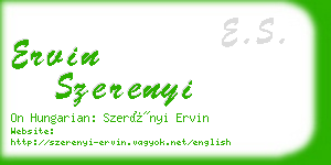 ervin szerenyi business card